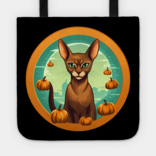 Abyssinian Cat Halloween, Cat Lover Tote