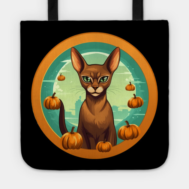 Abyssinian Cat Halloween, Cat Lover Tote by logiamerch