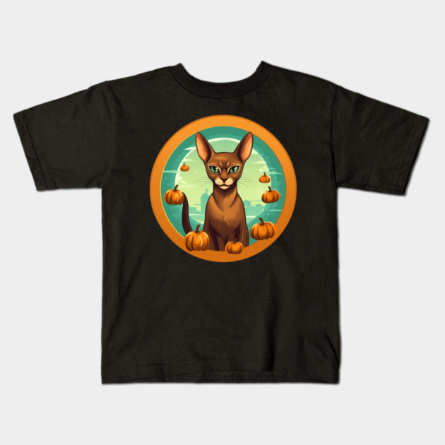 Abyssinian Cat Halloween, Cat Lover Kids T-Shirt by logiamerch