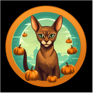 Abyssinian Cat Halloween, Cat Lover Posters and Art