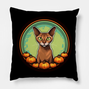 Abyssinian Cat Halloween, Cat Lover Pillow
