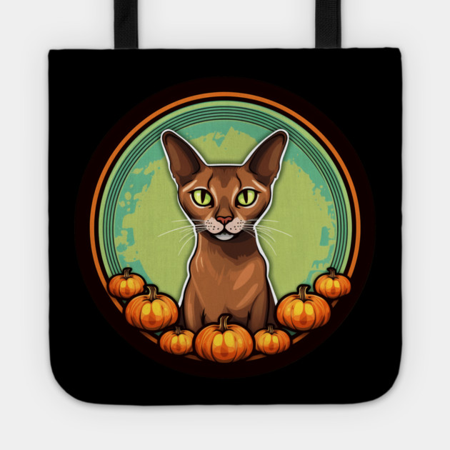 Abyssinian Cat Halloween, Cat Lover Tote by logiamerch