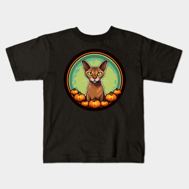 Abyssinian Cat Halloween, Cat Lover Kids T-Shirt by logiamerch