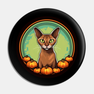 Abyssinian Cat Halloween, Cat Lover Pin