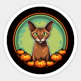 Abyssinian Cat Halloween, Cat Lover Sticker