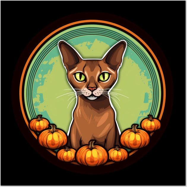 Abyssinian Cat Halloween, Cat Lover Wall Art by logiamerch
