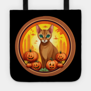 Abyssinian Cat Halloween, Cat Lover Tote