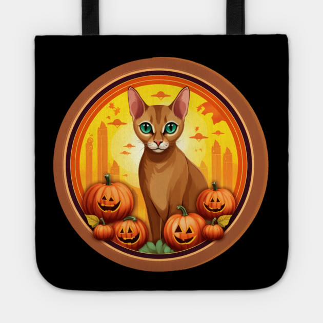 Abyssinian Cat Halloween, Cat Lover Tote by logiamerch
