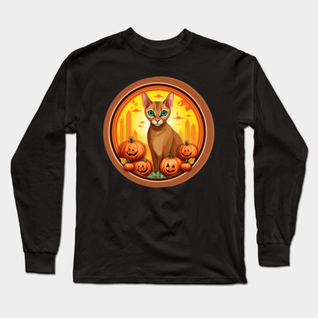 Abyssinian Cat Halloween, Cat Lover Long Sleeve T-Shirt by logiamerch