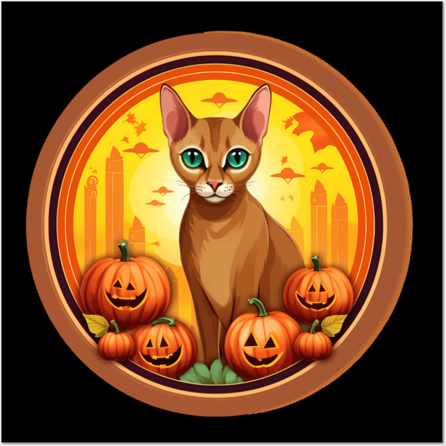 Abyssinian Cat Halloween, Cat Lover Wall Art by logiamerch