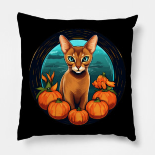 Abyssinian Cat Halloween, Cat Lover Pillow