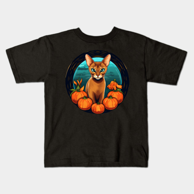 Abyssinian Cat Halloween, Cat Lover Kids T-Shirt by logiamerch
