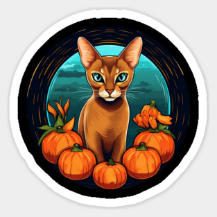 Abyssinian Cat Halloween, Cat Lover Sticker