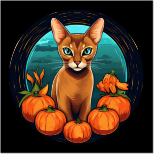 Abyssinian Cat Halloween, Cat Lover Posters and Art