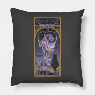 Sleepy Cephalopod Coffee Co. MIdnight Roast Pillow