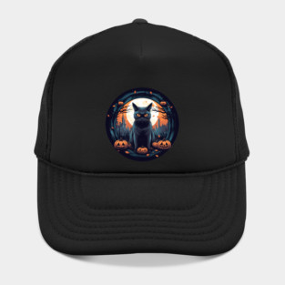 American Shorthair Black Cat Halloween, Cat Lover Hat