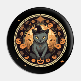 American Shorthair Cat Halloween, Cat Lover Pin