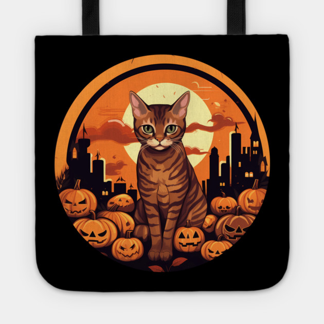Bengal Cat Halloween, Cat Lover Tote by logiamerch