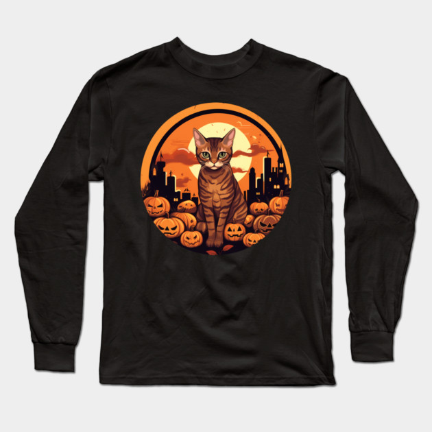 Bengal Cat Halloween, Cat Lover Long Sleeve T-Shirt by logiamerch