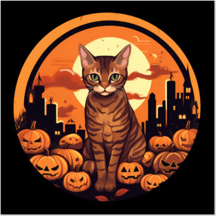 Bengal Cat Halloween, Cat Lover Posters and Art