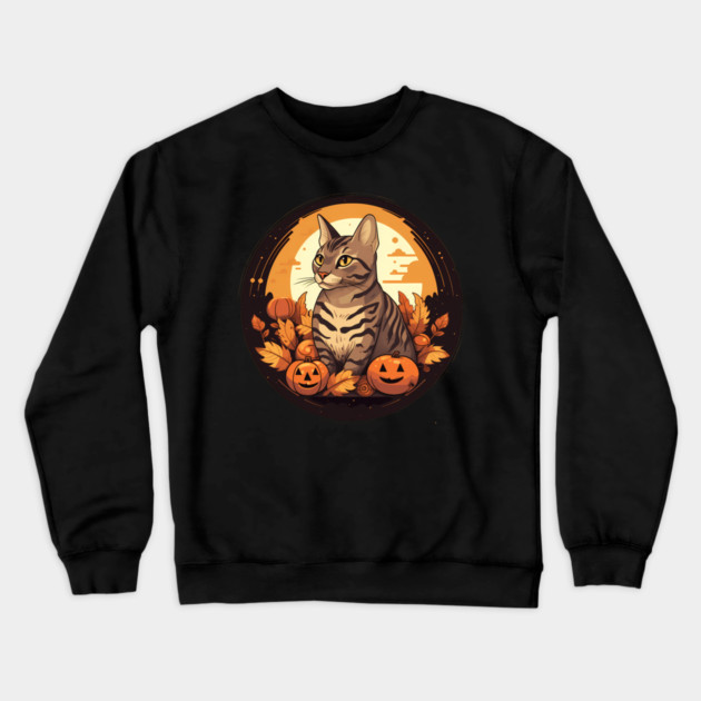 Bengal Cat Halloween, Cat Lover Crewneck Sweatshirt by logiamerch
