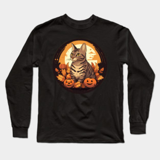 Bengal Cat Halloween, Cat Lover Long Sleeve T-Shirt