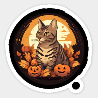 Bengal Cat Halloween, Cat Lover Sticker