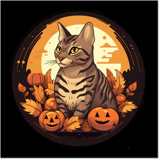 Bengal Cat Halloween, Cat Lover Wall Art by logiamerch