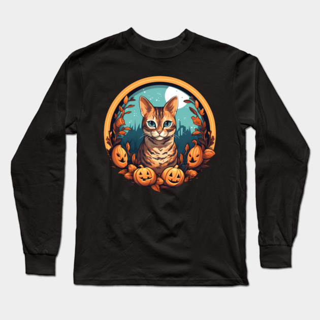 Bengal Cat Halloween, Cat Lover Long Sleeve T-Shirt by logiamerch
