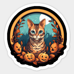 Bengal Cat Halloween, Cat Lover Sticker