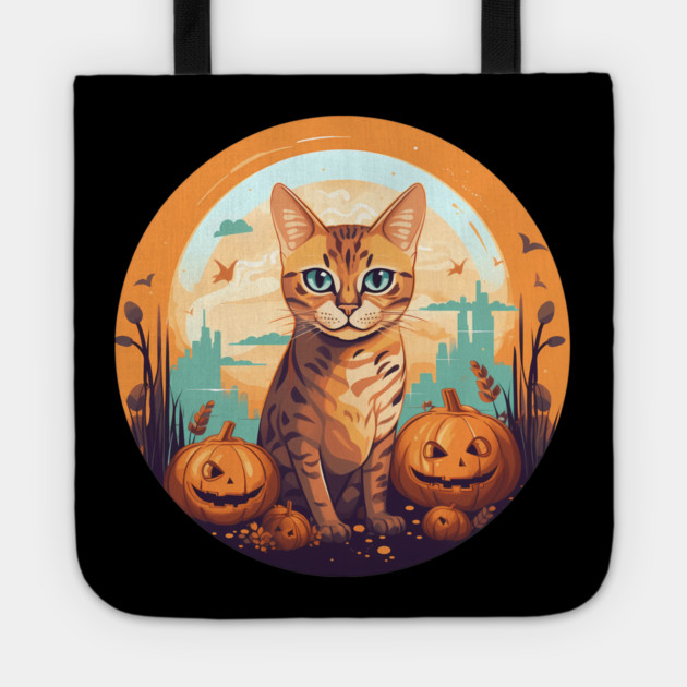 Bengal Cat Halloween, Cat Lover Tote by logiamerch