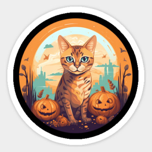 Bengal Cat Halloween, Cat Lover Sticker