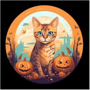 Bengal Cat Halloween, Cat Lover Posters and Art