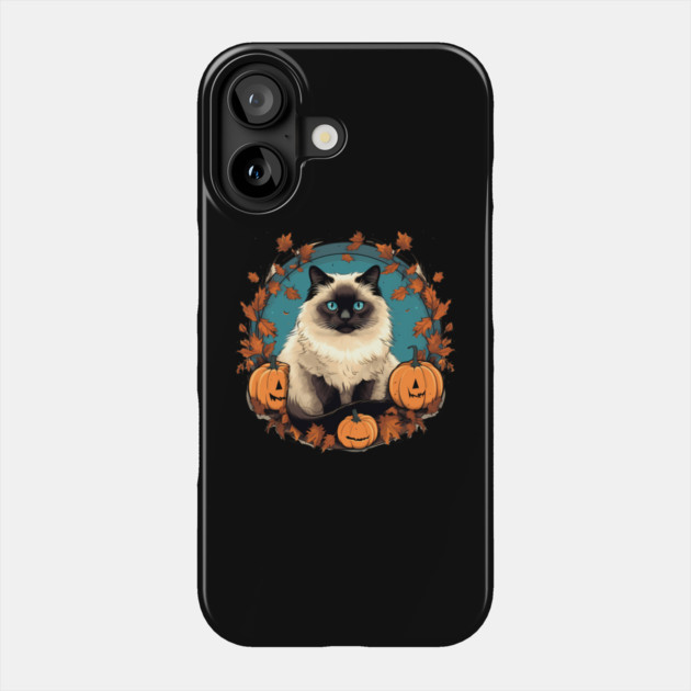 Birman Cat Halloween, Cat Lover Phone Case by logiamerch
