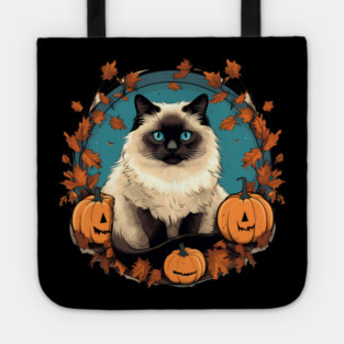 Birman Cat Halloween, Cat Lover Tote