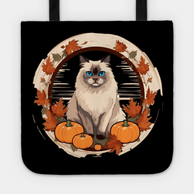 Birman Cat Halloween, Cat Lover Tote by logiamerch