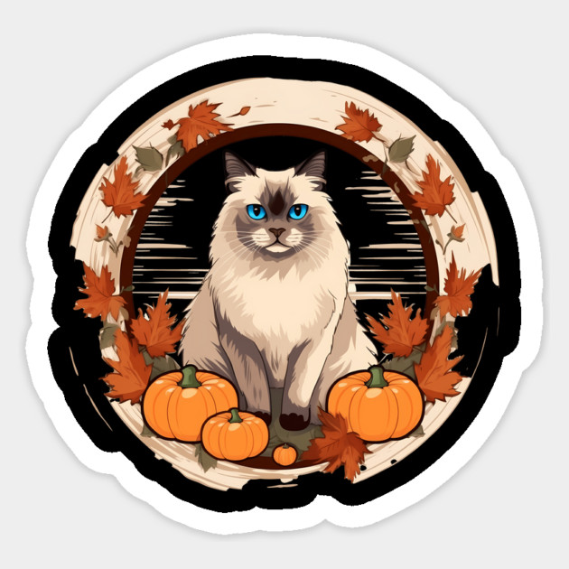 Birman Cat Halloween, Cat Lover Sticker by logiamerch