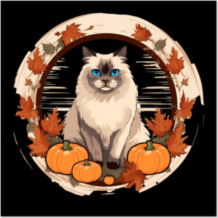 Birman Cat Halloween, Cat Lover Posters and Art