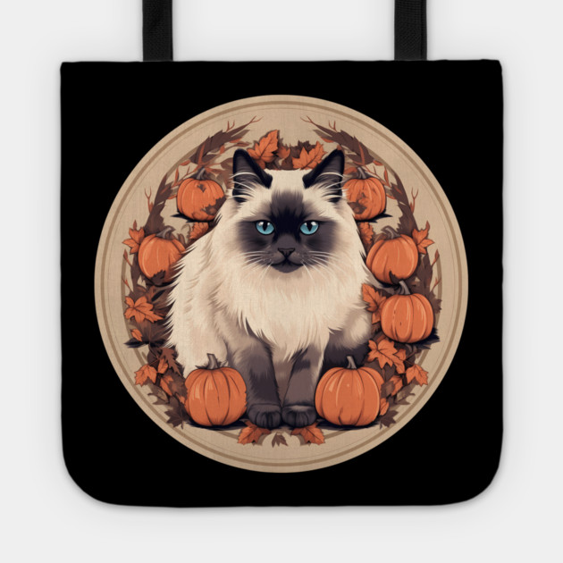 Birman Cat Halloween, Cat Lover Tote by logiamerch