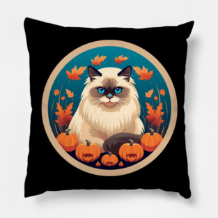 Birman Cat Halloween, Cat Lover Pillow