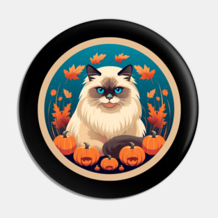 Birman Cat Halloween, Cat Lover Pin