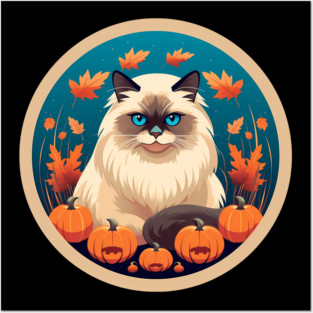 Birman Cat Halloween, Cat Lover Posters and Art