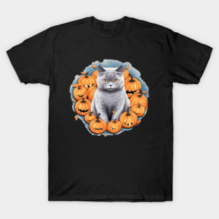 British Shorthair Cat Halloween, Cat Lover T-Shirt