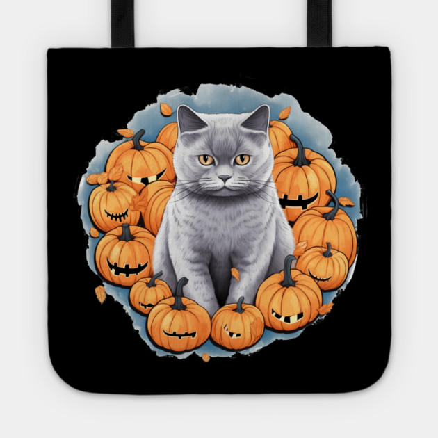 British Shorthair Cat Halloween, Cat Lover Tote by logiamerch