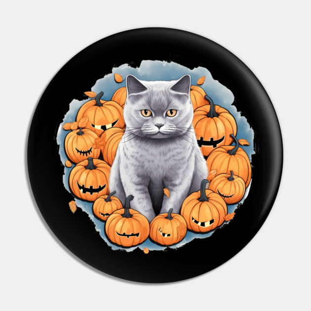 British Shorthair Cat Halloween, Cat Lover Pin by logiamerch