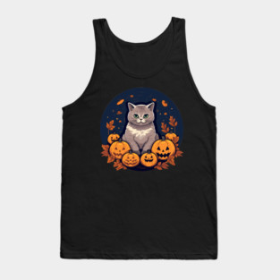 British Shorthair Cat Halloween, Cat Lover Tank Top