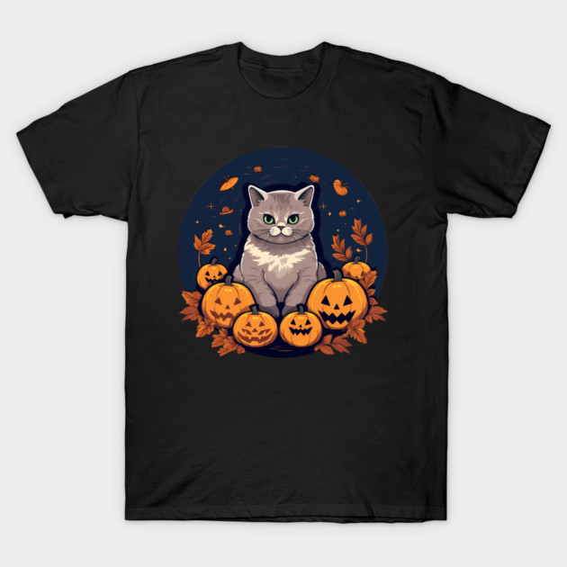 British Shorthair Cat Halloween, Cat Lover T-Shirt by logiamerch