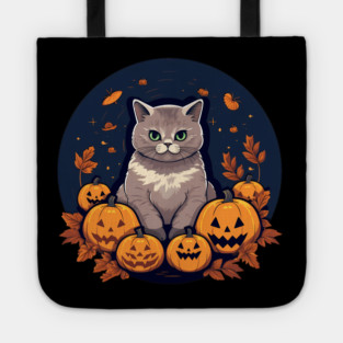 British Shorthair Cat Halloween, Cat Lover Tote