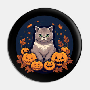 British Shorthair Cat Halloween, Cat Lover Pin