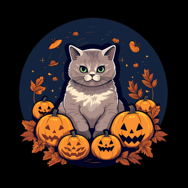 British Shorthair Cat Halloween, Cat Lover by logiamerch